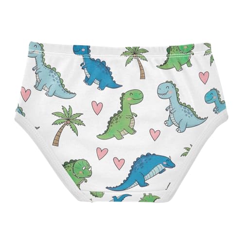 Toddler Panties, Cute Dinosaurs Blue Green Girls Cotton Underwear, 2–8 Years2