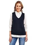 cecil rollkragenpullover Cecil Pullover ärmellos mit V-Ausschnitt und dekorativen Kontrastnähten