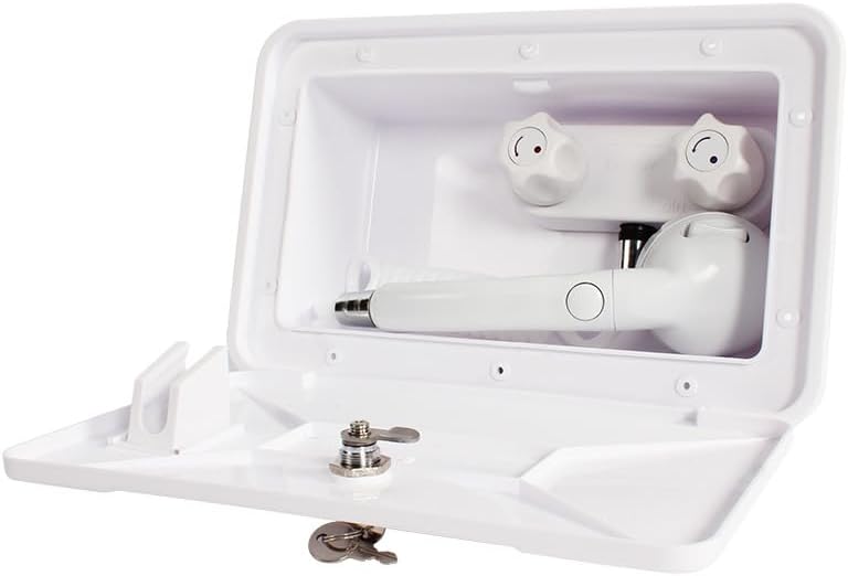 外部シャワーボックスキット、RVシャワーボックス、ハンドヘルド外部シャワーボックス、RV、キャンピングカー、バン、キャンピングカー、