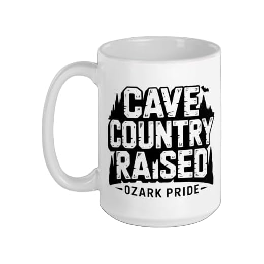 Cave Country Raised Ozark Cavern Heritage Identity Missouri Ceramic Mug, White, 15oz