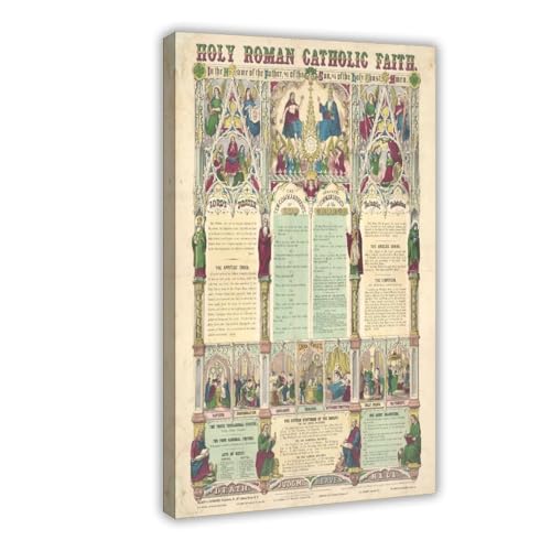 Foi catholique romaine impression pour offrir cadeau chrétien tableau de versets bibliques 1870