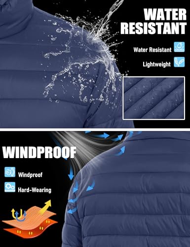 TACVASEN Men's Lightweight Puffer Jacket Winter Quilted Puffy Jackets Warm Water-Resistant Windproof Insulated Coats2