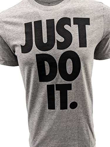 Nike Mens Just Do It Big Logo T-Shirt (XX-Large, Grey Heather/Black)2