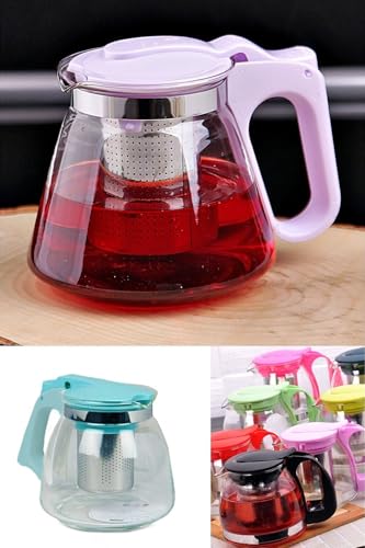 hyd Süzgeçli Cam Demlik Tea Pot 700Ml Çay Kahve Ve Bitki Çayı Demleme Çaydanlığı Çok Renkli,01255HYD23244194