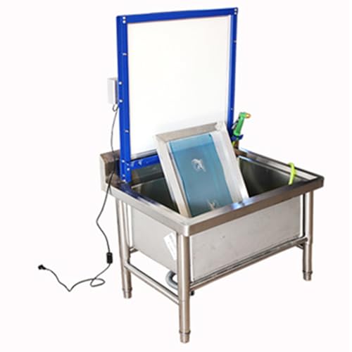 HayWHNKN Screen Printing Frame Washout Tank Vertical Type Screen Printing Washout Tank with LED Backlight Lamp Silk Screen Washing Booth 110V