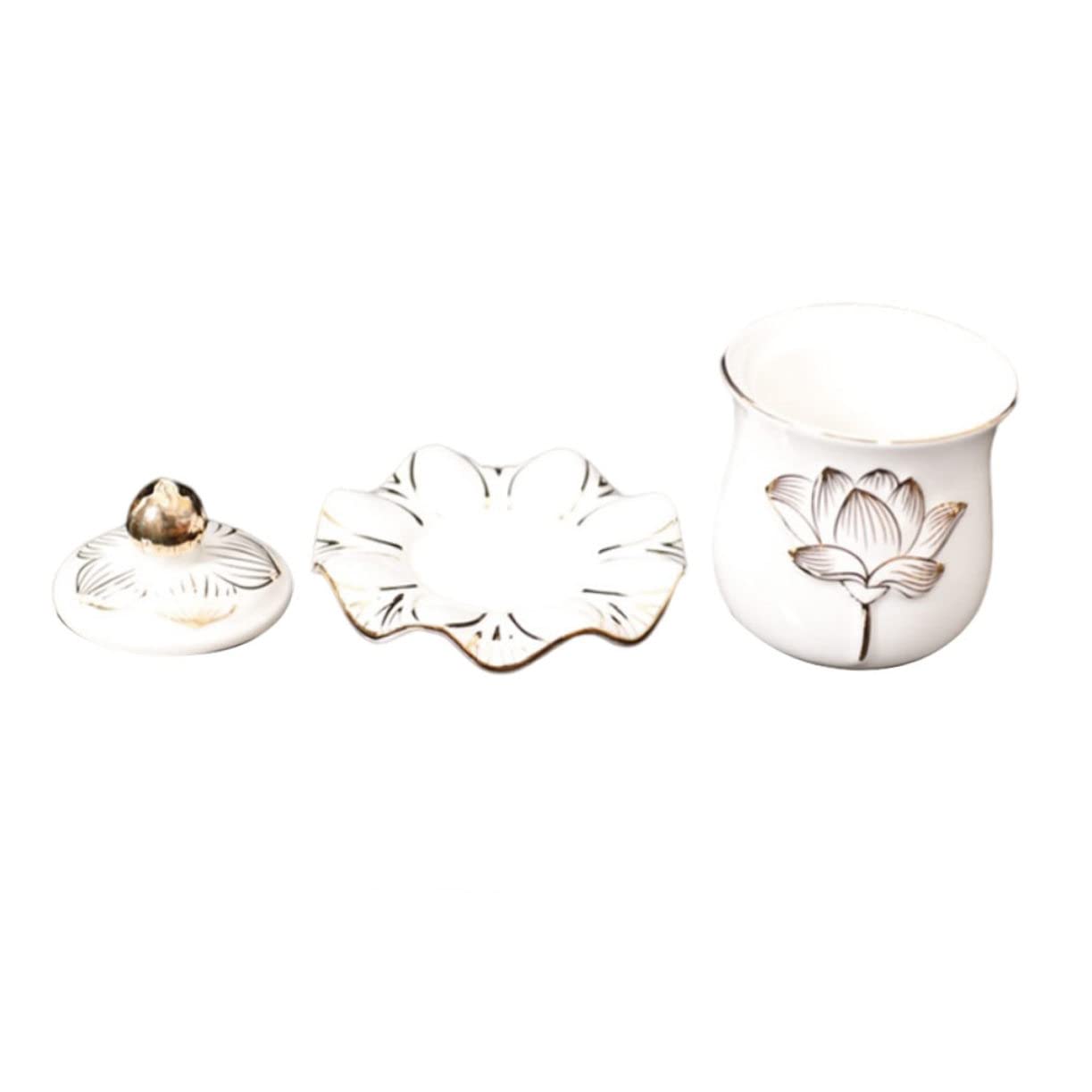 Copa de ofrenda de agua recipiente budista taza cerámica multifuncional para altar