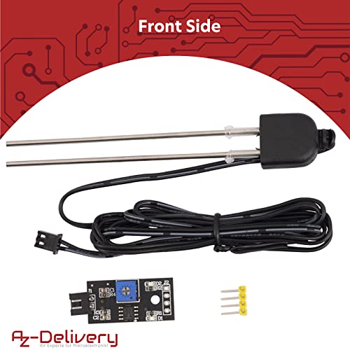 AZDelivery 5 x Bodenfeuchtesensor, Feuchte-Detektor und Pflanzenfeuchte-Messgerät mit korrosionsbeständiger Sonde für automatische Bewässerung System kompatibel mit Arduino und Raspbery Pi