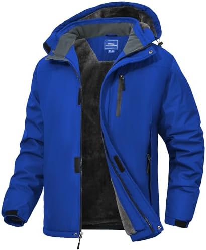 Zzkouine Winterjacke Herren Skijacke Warm Wasserdicht Outdoor jacken für Männer Winddicht Snowboardjacke mit Abnehmbarer Kapuze