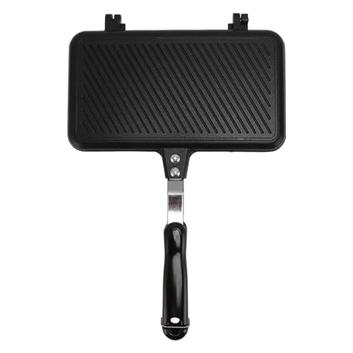 Waffle Maker, Nonstick Waffle Iron Aluminum Stovetop Waffle Iron Camping Waffle Maker Pan Portable Pancake Maker for Stovetop(B)