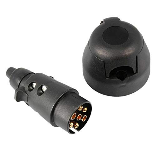 WorldCare® Tirol 7 Pin Car Trailer Plug + 7 Pin Trailer Light Connector ...