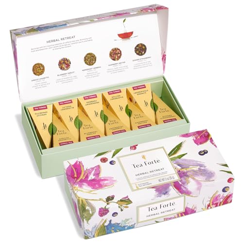 Tea Forte Tea Sampler, 10 Pyramid Infuser Bags, Premium Tea Gift Set