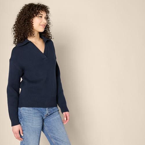 Amazon Essentials Women's Relaxed-Fit Heavyweight Cotton Polo Pullover Sweater2