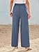 LILLUSORY Wide Leg Dress Work Pants Womens Palazzo Flowy 2026 Summer Spring High Waisted Professional Business Casual Office Interview Travel Outfit Wear Trousers Dressy Slacks Dusty Blue