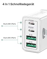 2er Pack USB C Ladegerät, Aioneus 40W Schnellladegerät 4 Ports PD+QC Netzteil, Mehrfach USB C Power Adapter für iPhone 15 Plus 14 Pro Max 13 Pro 12 Mini 11 SE XS XR 8, Samsung, Handy – Ansicht 3