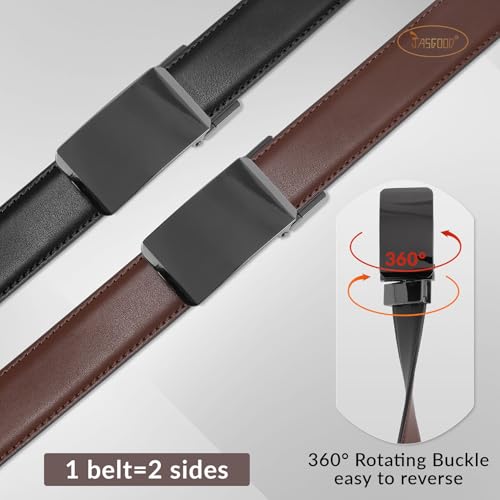 JASGOOD Leather Reversible Men's Belt 1.3" Mens Dress Belt for Casual Golf Dress Pants Shirts Presents3