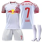 23/24 Rb-Leipzig Neue Saison Fußball Trikots Shorts Socken Set für Kinder Und Erwachsene, Hause/Auswärts Rb-Leipzig Trikot Olmo Werner, Trikot Fussball Jungen Herren Trainingsanzug