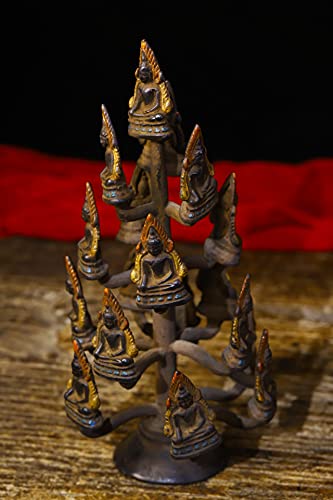 Statue de Shakyamuni en bronze gravé main de 20 cm pour autel - 4