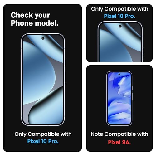 Image of FIRST MART Tempered Glass for Google Pixel 10 Pro & Pixel 10, 9H Full-Glue Screen Protector, 3D Edge-to-Edge, HD Clear, Oleophobic, Case-Friendly, Black, Pack of 1