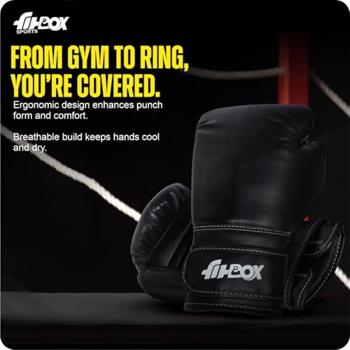 Image of FitBox Sports Boxing Gloves for Training & Sparring - Multi-Layer Padding, Pro Wrist Support & Velcro Closure