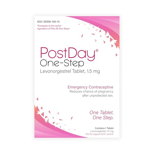 PostDay One-Step Levonorgestrel Tablet - Emergency Contraceptive to Reduce Risk of Pregnancy - Backup Birth Control - Female Contraceptive - Does Not Affect Existing Pregnancy - 1.5 mg - 1 Tablet