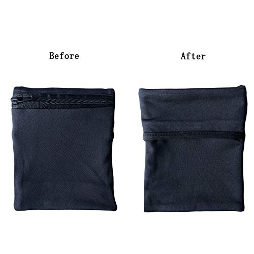 DragonX2 Running Wrist Wallet, Sweat Proof Zipper Pocket for Phone & Cash, Sport Wristband, Black (5*4 in) - Image 3