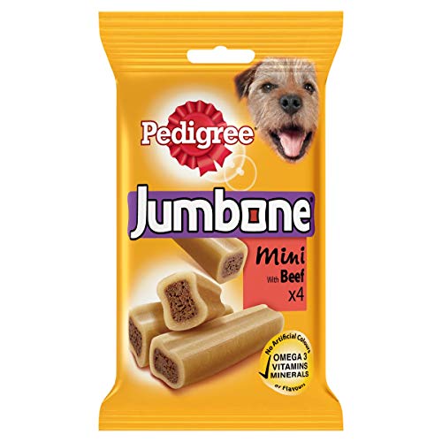 Pedigree Jumbone Dog Treats for Small Dogs from 5-10 kg with Beef, 8 Bags (8 x 180 g/Total of 32 Chews), 180 g (Pack of 8) - Image 2