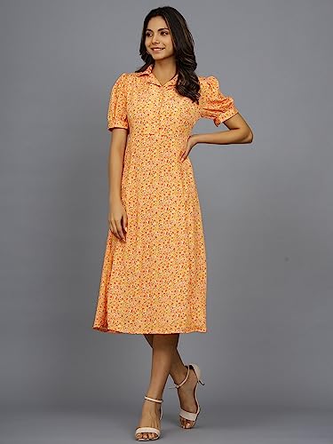 Image of Ravaiyaa - Attitude is everything Womens Soft Crepe Silk Casual Dress Summer Floral Printed Dress Ladies Tank Midi Sundress