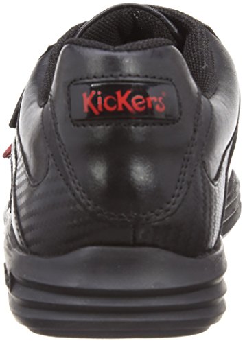 Image of Kickers Men's Reasan Twin Strap Black Leather School Shoes | Sporty Comfort | Durable & Flexible | Premium Quality, Black, 46