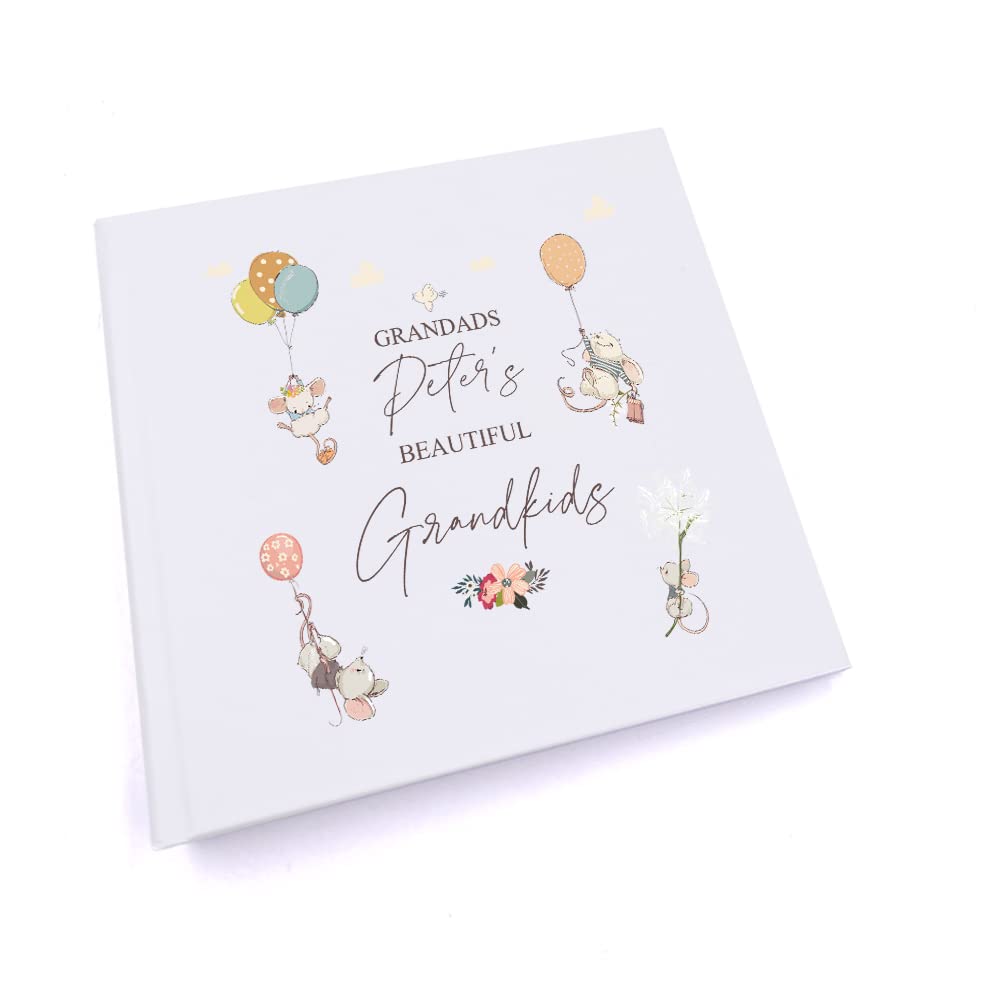 Ukgiftstoreonline White Personalised Grandads Grandkids Photo Album