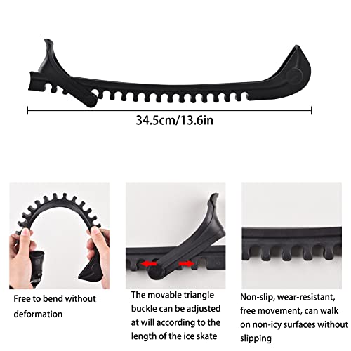Zoyiancy Ice Skate Guards Ice Skate Covers Ice Skate Blade Covers Figure Skate Guards with Adjustable Buckle Skate Accessories (1 Pair) (Black)
