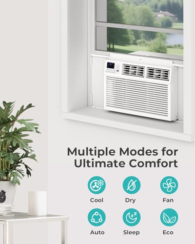 Electactic Window Air Conditioner, 8000 BTU Window AC Unit, Cool Rooms up to 350 Sq.Ft., 6-in-1 Modes,24H Timer, Energy Saving, Remote Control, Perfect for Bedroom, Apartment, Living Room, Office - Image 4