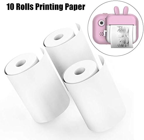 POHOVE 10 Rolls Camera Printing Paper,Photo Printer Paper Roll,Children's Camera Printing Paper Rolls Kids Camera Wood Pulp Thermal Paper Instant Print White Camera Refill Print Paper for Kids