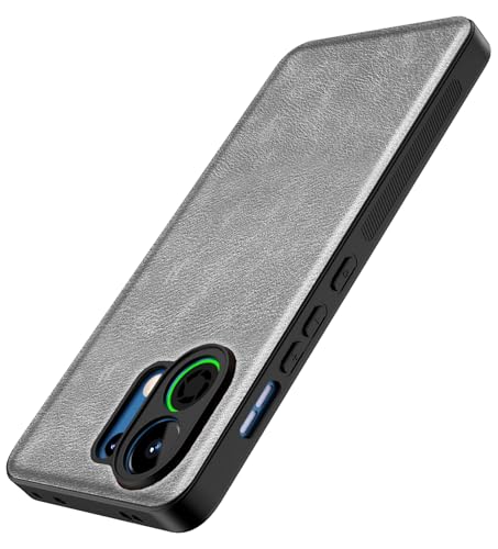 Image of Kapa Tux Leather Back Cover for Oppo K13 Turbo / K13 Turbo Pro | Slim Shockproof Camera Protection Bumper Case (Grey)