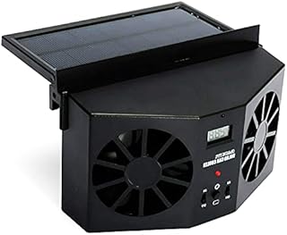 Car Solar Powered Exhaust Fan,Air Flow Radiator Window Fans,Solar Powered Exhaust Fan 2W(Black)