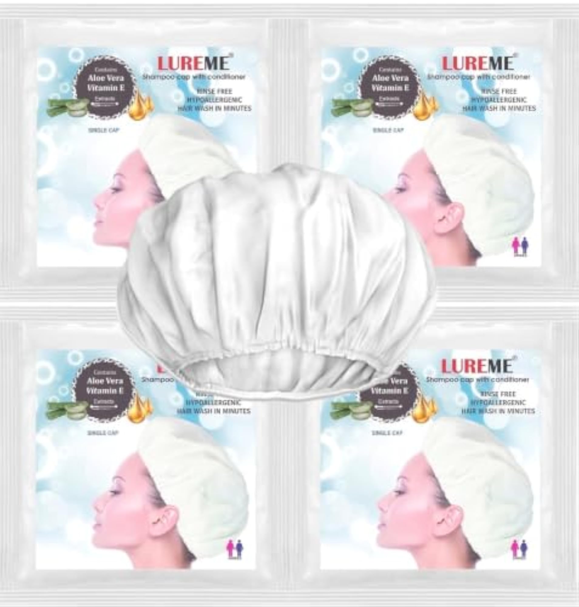 4 Pack Shampoo Cap for Adults, Comfortable Hair Wash