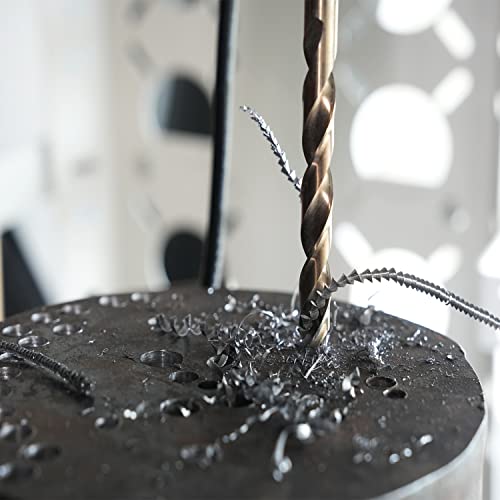 GMTOOLS 29Pcs Cobalt Drill Bits Set, M35 High Speed Steel, 135 Degree Tip, Stainless Steel, Plastic and Wood with Metal Indexed Storage Case 1/16"-1/2" - Image 7