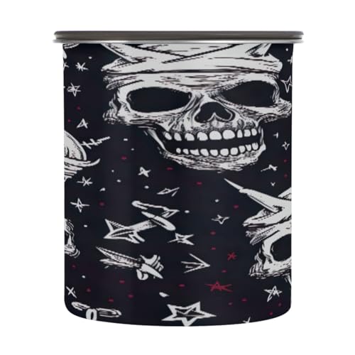 Lata Hermética de Acero Inoxidable 900 ml Color Calavera