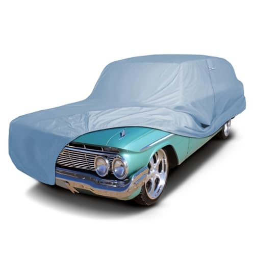 Image of iCarCover Premium Car Cover for 1958-1961 Chevy Nomad Heavy Duty Waterproof All Weather Automobiles Custom Fit Indoor Outdoor UV Snow Protection Covers with Straps and Bag