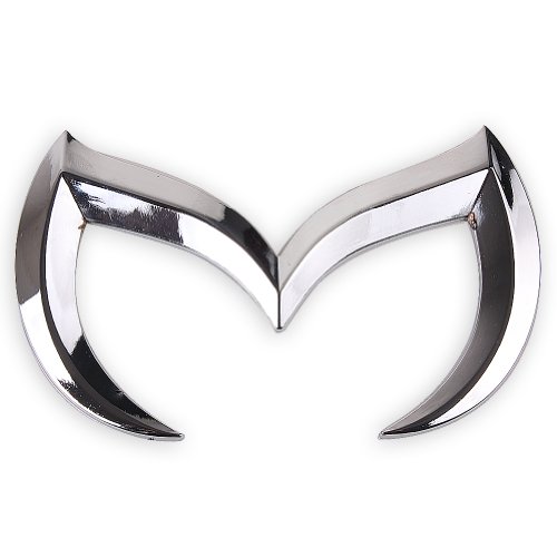 Image of SuPoo Sport Metal Evil 'M' Rear Trunk Badge Decal Emblem Matte for Mazda 3 5 6, Silver