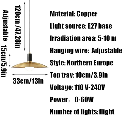 Lustre à tête unique à vis en cuivre véritable haut de gamme