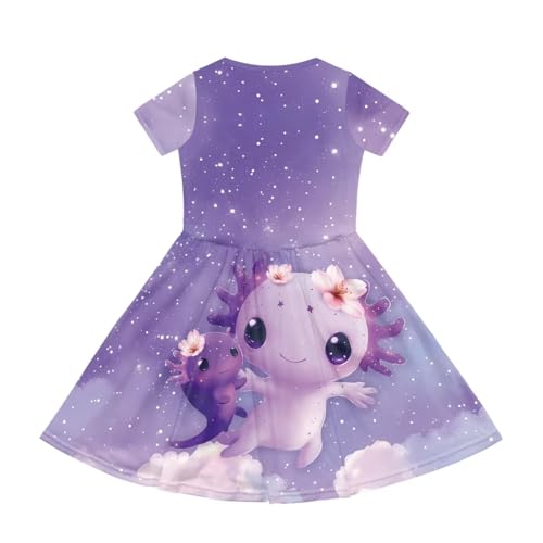Image of Short Sleeve Dress for Girls with Pockets Cute Toddler Girl Clothes Summer 2-12