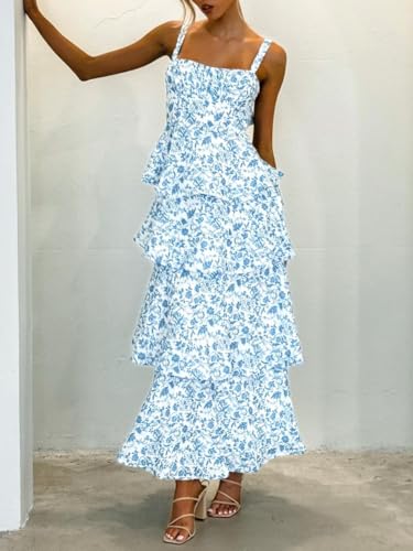 Women Y2k Boho Maxi Dress Y2k Floral Spaghetti Strap Long Dress Flowy Layered Sundress Going Out Beachwear3