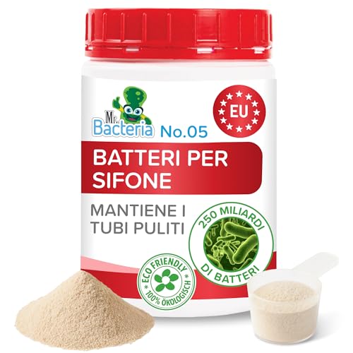 Mr. Bacteria No.5 DISGORGANTE bio-Enzimatico per TUBATURE e SIFONI, enzimatico naturale disgorgante forte, stura lavandini e scarichi, attivatore biologico pulizia tubature 500g - 1 pezzo