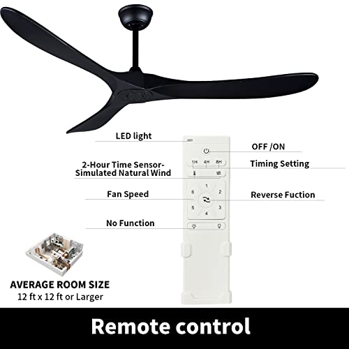 60-Black-Ceiling-Fan-With-Remote-ControlIndoorOutdoor-Wood-Ceiling-Fan-No-LightReversible-DC-Motor-Ceiling-Fan-27W-Quiet-Energy-Saving