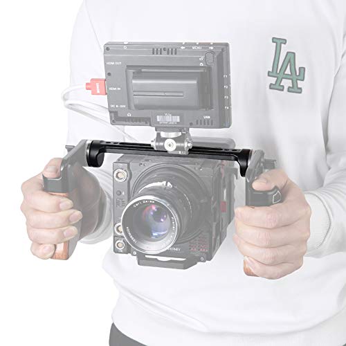 Image of NICEYRIG Extended NATO Rail with Dual Rosette Mount Adapters, 6.5 Inch Long Quick Release Rail for RED Kinefinity Cinema Camera Camcorder Steady Video Shooting Support - 425