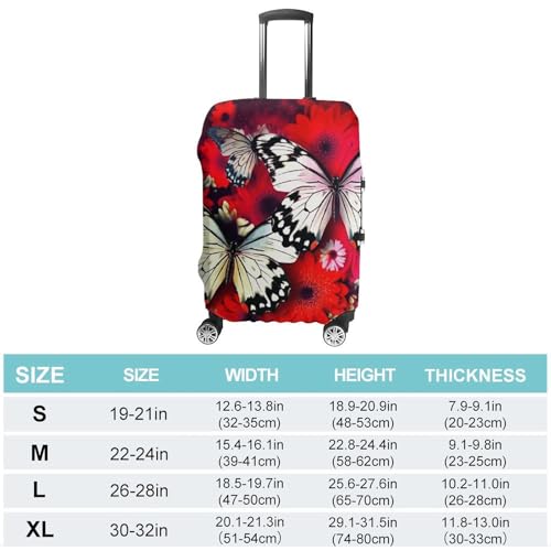 Colorful Butterflies Luggage Covers Tsa Approved Suitcase Cover Elastic Washable Luggage Sleeve Carry on Cover Protector Anti-Scratch Suitcase Protector Fits 19-30 Inch Case(XL)2