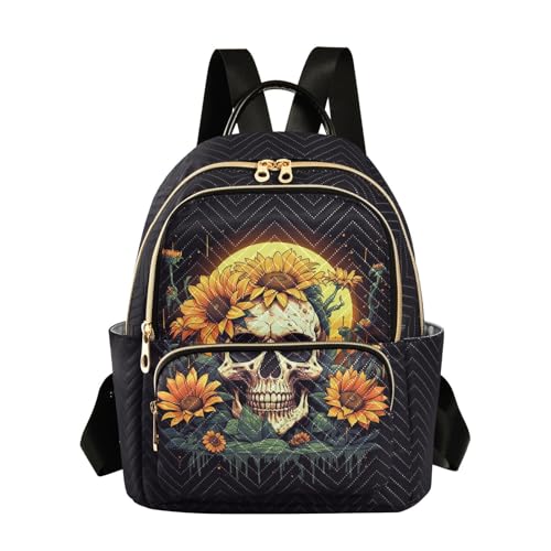ALAZA Vintage Cactus Sunflower Skull Women’s Backpack Purse Causal Daypack Work Travel College Business Trip Bag Shoulder Bag