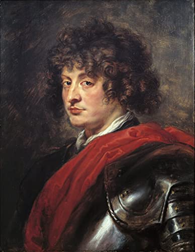 Carteles y grabados de pintura clásica: Retrato con armadura de Rubens en lienzo de 60x90cm
