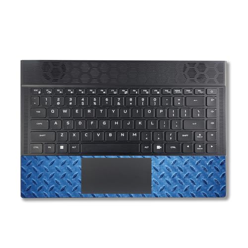 Image of MightySkins Carbon Fiber Skin Compatible With Alienware X14 R2 (2023) Full Wrap Kit - Blue Gridiron | Protective, Durable Textured Carbon Fiber Finish | Easy To Apply & Change Styles | Made in the USA