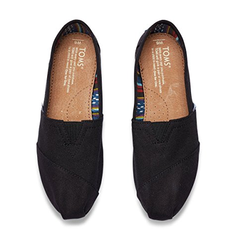 TOMS Women's Classic Alpargata Slip-On Shoe Black On Black Canvas 8 M3